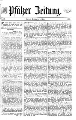 Pfälzer Zeitung Samstag 1. März 1873