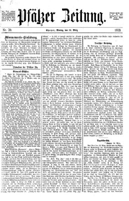 Pfälzer Zeitung Montag 24. März 1873