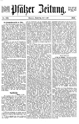 Pfälzer Zeitung Donnerstag 3. Juli 1873