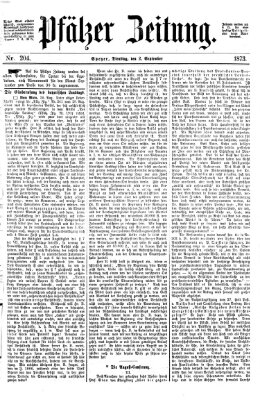 Pfälzer Zeitung Dienstag 2. September 1873