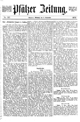 Pfälzer Zeitung Mittwoch 17. September 1873