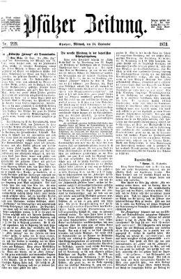 Pfälzer Zeitung Mittwoch 24. September 1873