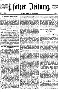 Pfälzer Zeitung Montag 29. September 1873