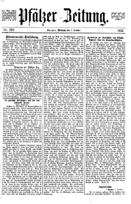 Pfälzer Zeitung Mittwoch 1. Oktober 1873