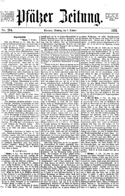 Pfälzer Zeitung Dienstag 7. Oktober 1873