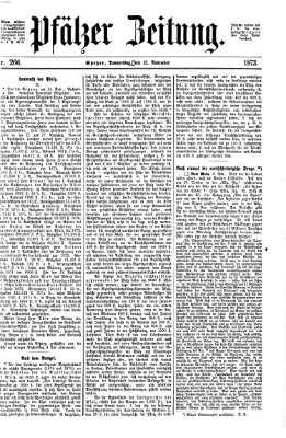 Pfälzer Zeitung Donnerstag 13. November 1873