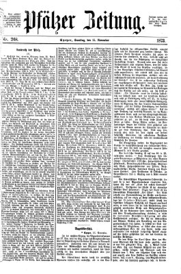 Pfälzer Zeitung Samstag 15. November 1873