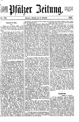 Pfälzer Zeitung Dienstag 25. November 1873