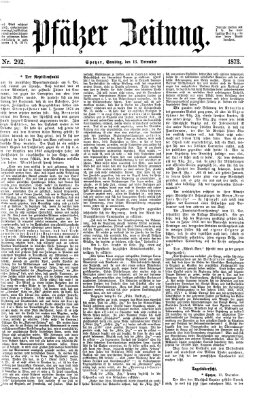 Pfälzer Zeitung Samstag 13. Dezember 1873