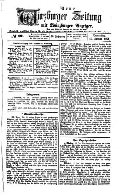 Neue Würzburger Zeitung Donnerstag 19. Januar 1871