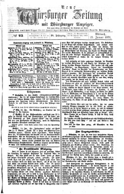 Neue Würzburger Zeitung Mittwoch 25. Januar 1871