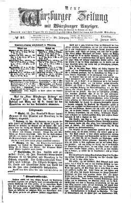 Neue Würzburger Zeitung Dienstag 31. Januar 1871