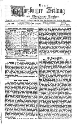 Neue Würzburger Zeitung Freitag 3. Februar 1871