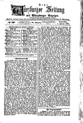 Neue Würzburger Zeitung Donnerstag 9. Februar 1871