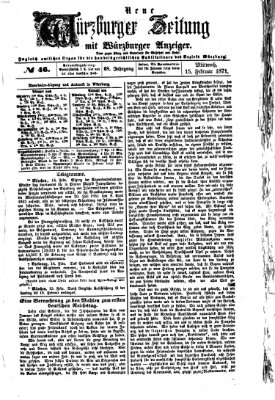 Neue Würzburger Zeitung Mittwoch 15. Februar 1871