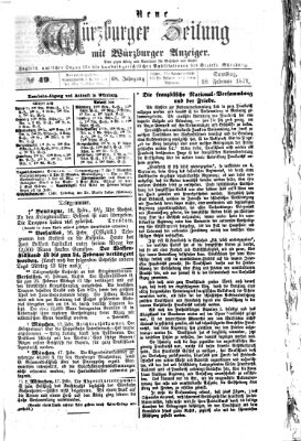 Neue Würzburger Zeitung Samstag 18. Februar 1871