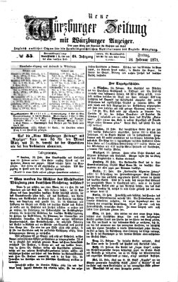 Neue Würzburger Zeitung Freitag 24. Februar 1871