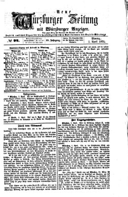 Neue Würzburger Zeitung Montag 3. April 1871