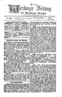 Neue Würzburger Zeitung Montag 17. April 1871