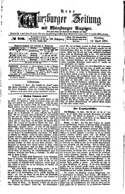 Neue Würzburger Zeitung Dienstag 18. April 1871