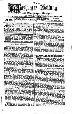 Neue Würzburger Zeitung Sonntag 23. April 1871