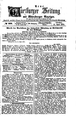 Neue Würzburger Zeitung Dienstag 25. April 1871