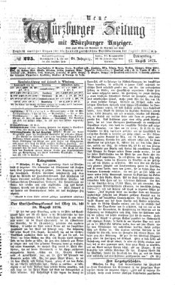 Neue Würzburger Zeitung Donnerstag 17. August 1871