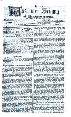 Neue Würzburger Zeitung Freitag 18. August 1871