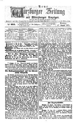 Neue Würzburger Zeitung Sonntag 27. August 1871