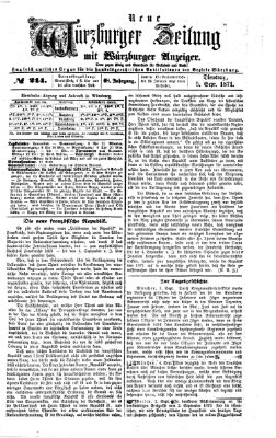 Neue Würzburger Zeitung Dienstag 5. September 1871