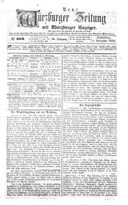 Neue Würzburger Zeitung Donnerstag 9. November 1871