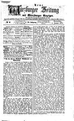 Neue Würzburger Zeitung Donnerstag 4. Januar 1872