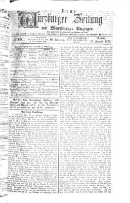 Neue Würzburger Zeitung Montag 29. Januar 1872