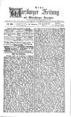 Neue Würzburger Zeitung Montag 12. Februar 1872