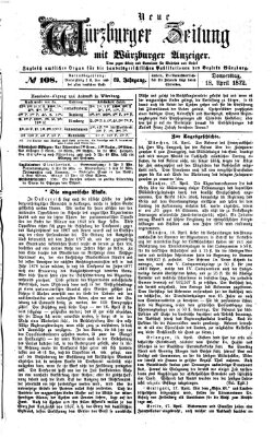 Neue Würzburger Zeitung Donnerstag 18. April 1872