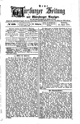 Neue Würzburger Zeitung Samstag 20. April 1872