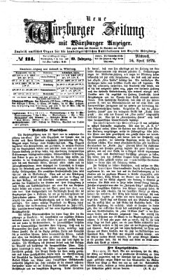 Neue Würzburger Zeitung Mittwoch 24. April 1872