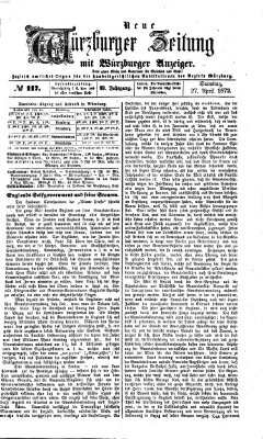 Neue Würzburger Zeitung Samstag 27. April 1872