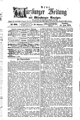 Neue Würzburger Zeitung Samstag 22. Juni 1872