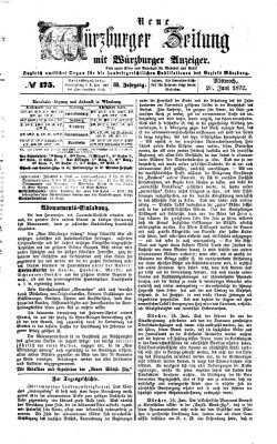 Neue Würzburger Zeitung Mittwoch 26. Juni 1872