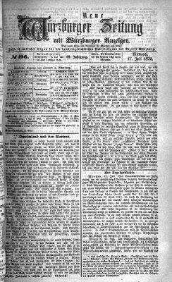 Neue Würzburger Zeitung Mittwoch 17. Juli 1872