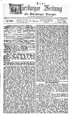 Neue Würzburger Zeitung Donnerstag 1. August 1872