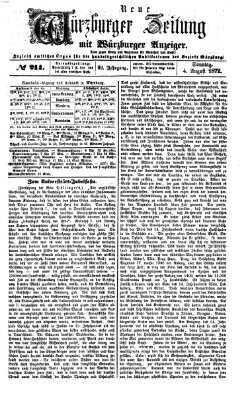 Neue Würzburger Zeitung Sonntag 4. August 1872