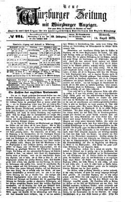 Neue Würzburger Zeitung Mittwoch 14. August 1872