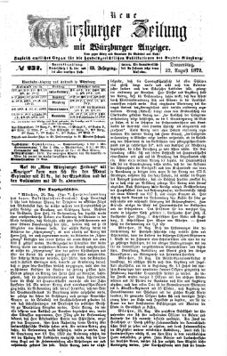 Neue Würzburger Zeitung Donnerstag 22. August 1872
