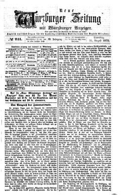 Neue Würzburger Zeitung Samstag 31. August 1872