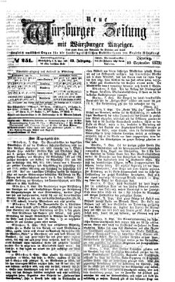 Neue Würzburger Zeitung Dienstag 10. September 1872