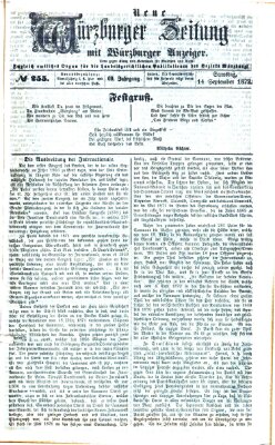 Neue Würzburger Zeitung Samstag 14. September 1872