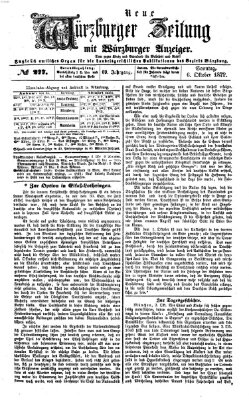 Neue Würzburger Zeitung Sonntag 6. Oktober 1872