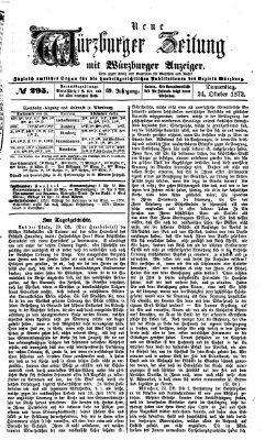 Neue Würzburger Zeitung Donnerstag 24. Oktober 1872